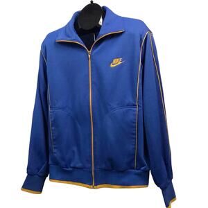 Vintage 1980s Nike Sportswear Blue Zip Track Jacket Men’s Large Made in Taiwan -